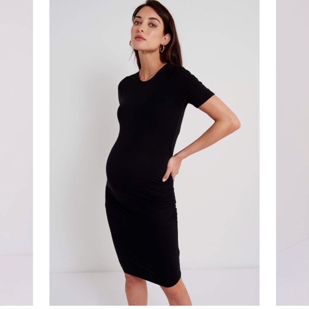 Luxe side ruched maternity dress